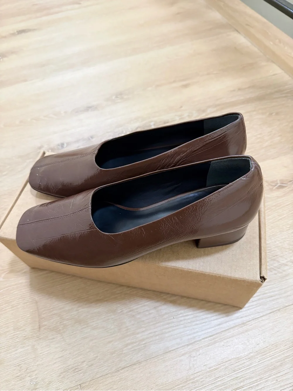 Reformation Inez Pump Espresso Brown Heel Sz 8 Leather - Picture 3 of 7
